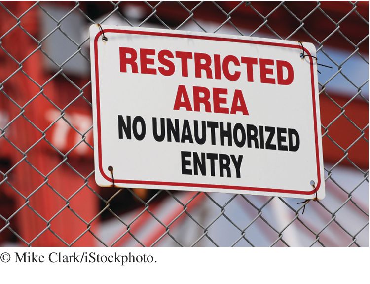 a "restricted area" sign