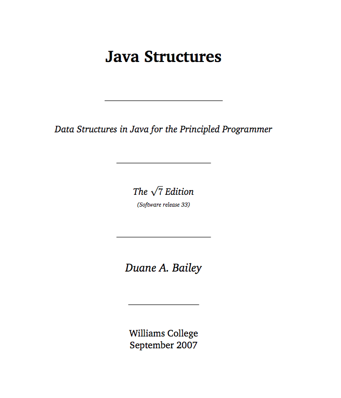 Java Structures by Duane Bailey